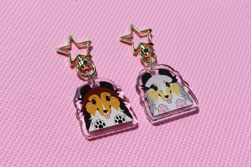 Thumbnail: Double Sided Sheltie Dog Acrylic Keychain