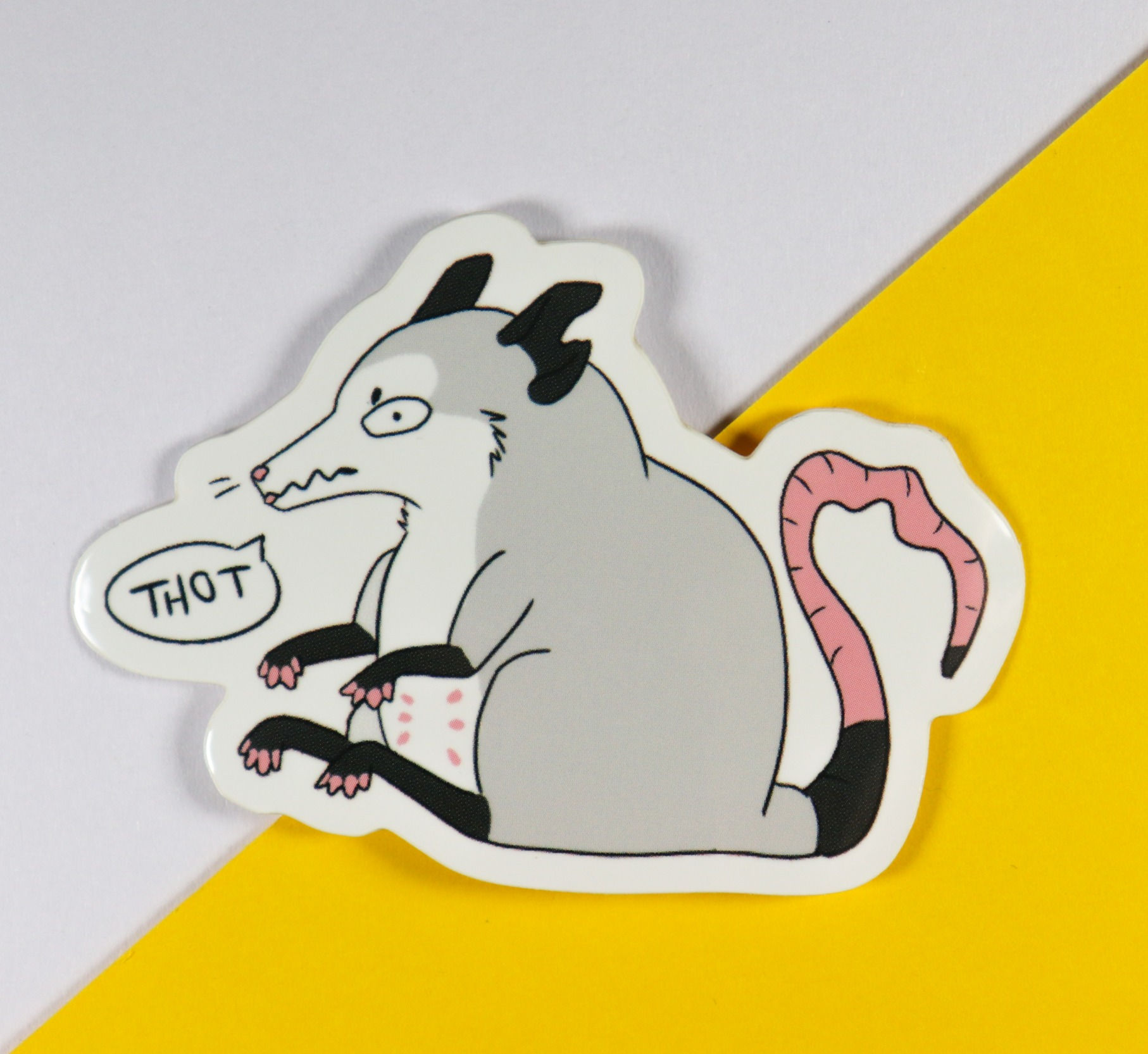 Thot Opossum Vinyl Sticker | Sassy Laptop Decal