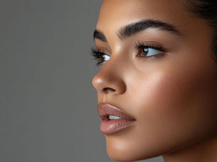 Smooth glowing skin results after microneedling.