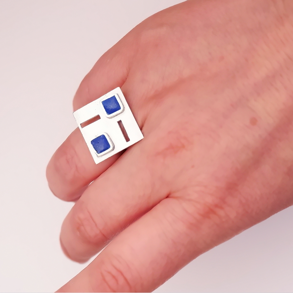 Miniatura: AZULEJO QUADRADOS AZUL ANEL