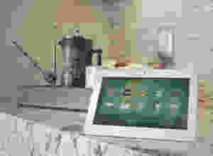 control4 portable touch screen in the kitchen