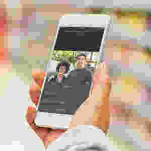 smart phone shows a live camera