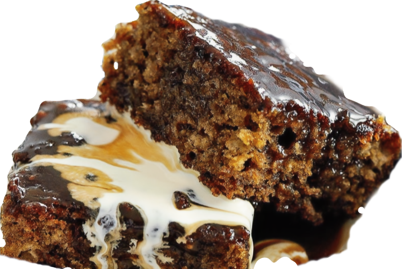 Sticky Toffee Pudding Tray Bake with Cream. Darren Wogman |Hungry Darren|