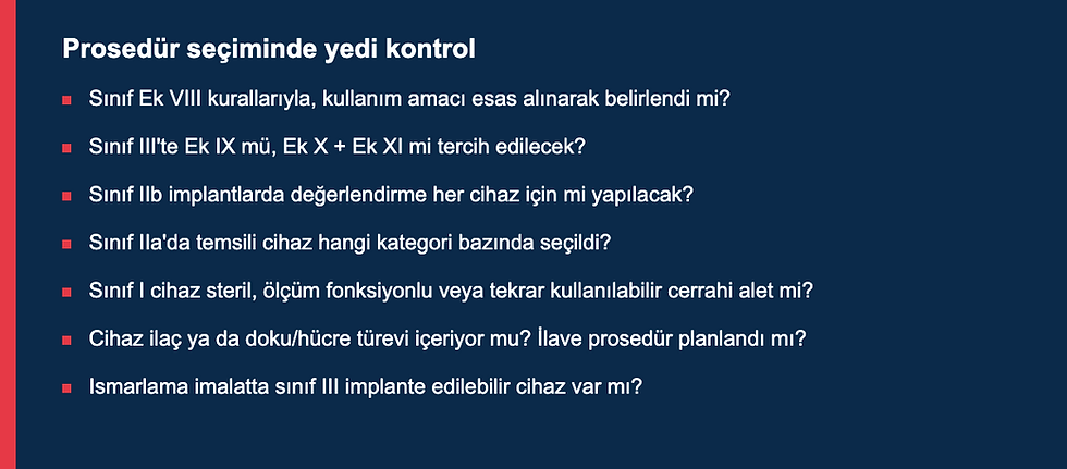 Uygunluk değerlendirme prosedürü seçiminde yedi kontrol listesi — ÜTS kayıt danışmanlığı