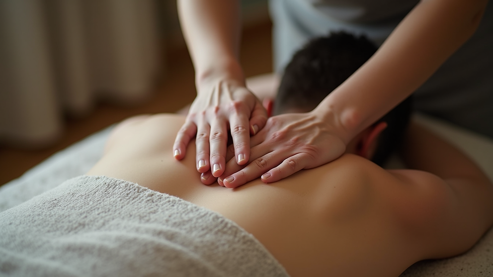 Close-up view of a person receiving myofascial release therapy