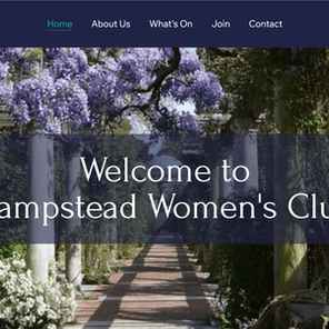 Welcome page of the new website for Hampstead Women's Club