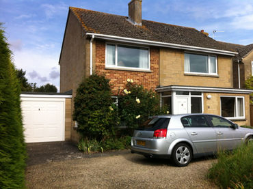 Front of house in need of renovation in West London
