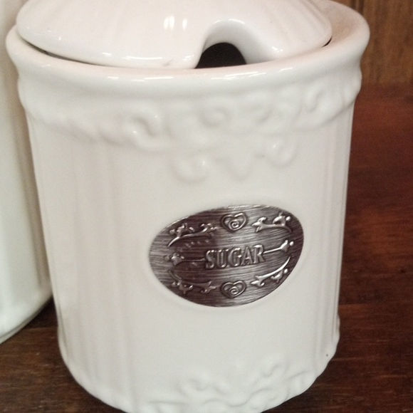 Thumbnail: White Ceramic Coffee Canister Set