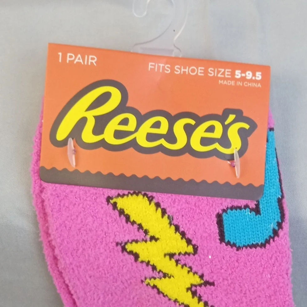 Thumbnail: 🥨 Reese's Pink and Brown Graphic Socks