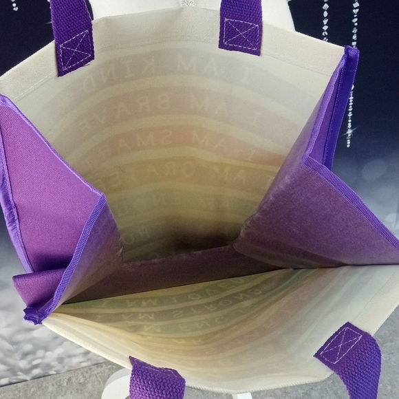 Thumbnail: Kind Loved Purple Reusable Tote Bag