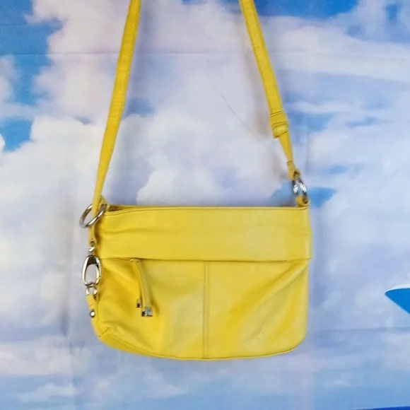 Thumbnail: Tignanello Yellow Leather Crossbody Bag