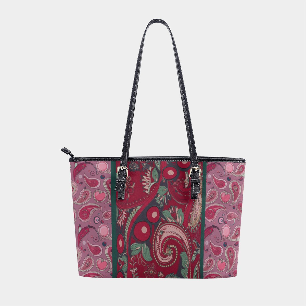 Summer Cherry Bomb Paisley Tote Handbag