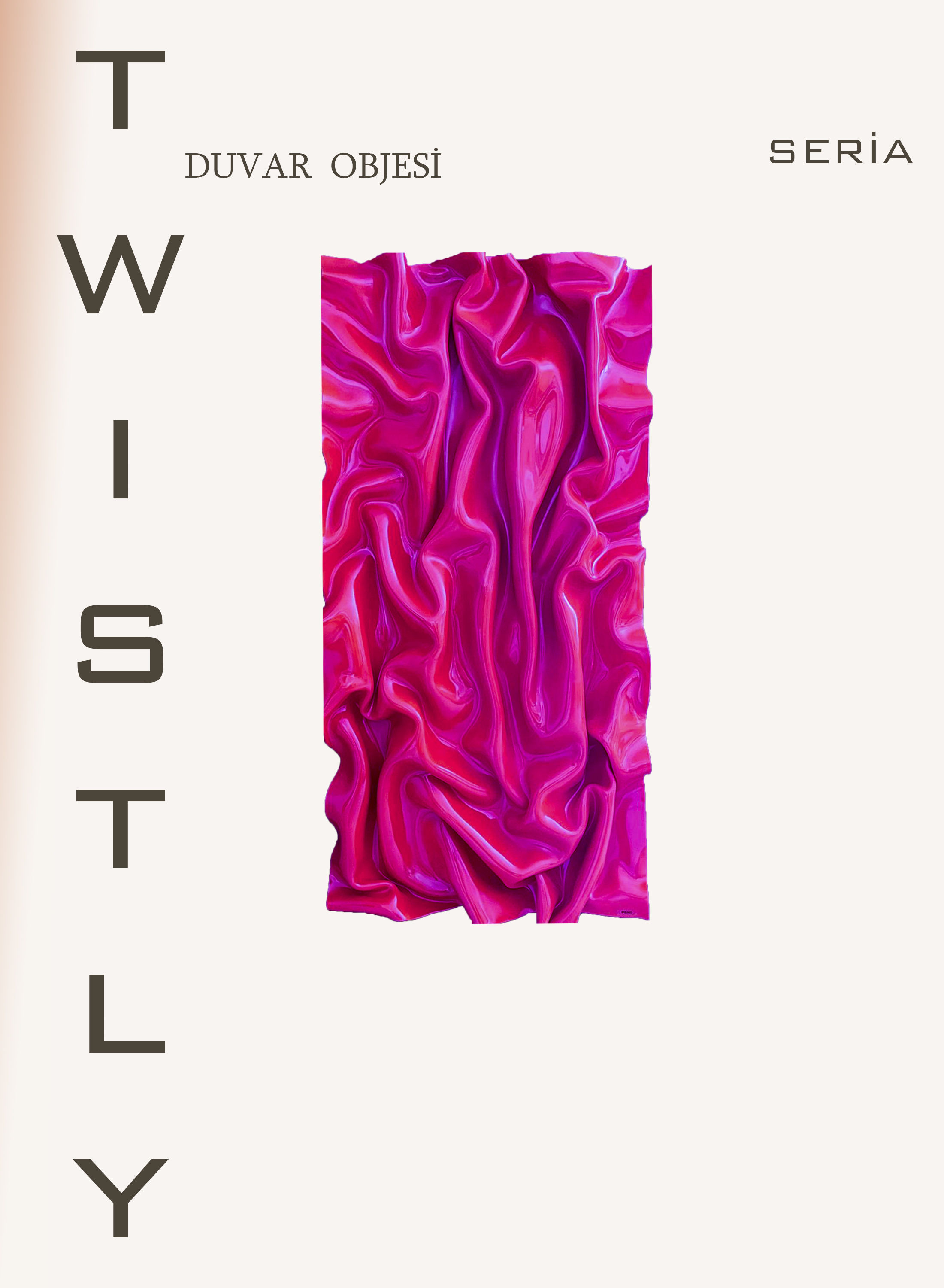 Twistly Cosmo Crinkly  Parlak Kıvrımlı Modern Tablo Sanatı Duvar Dekorasyon Kaba