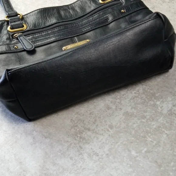 Thumbnail: Stone Mountain Black Faux Leather Handbag
