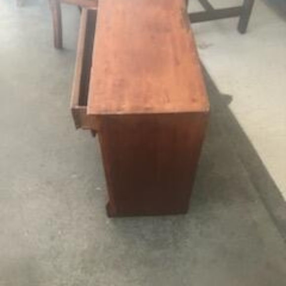 Thumbnail: Vintage Wood Cabinet with Brass Handles