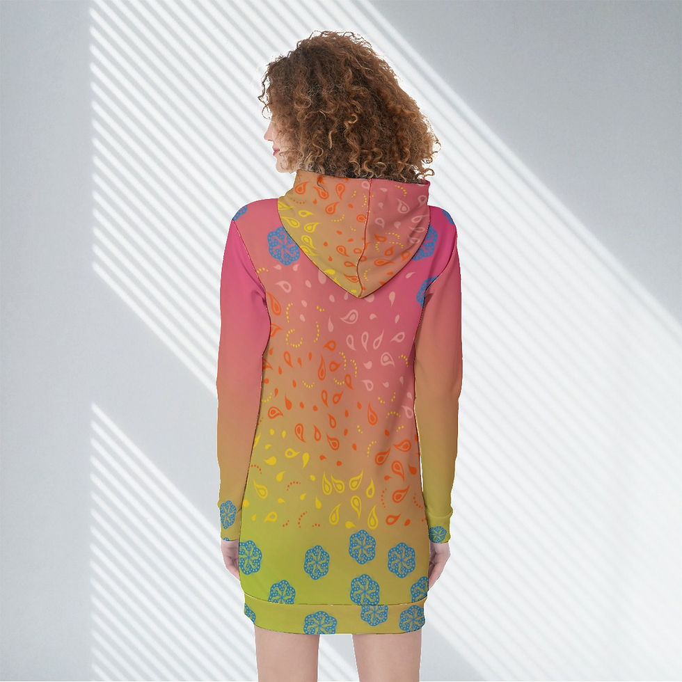 Thumbnail: Gradient Paisley Women's Long Hoodie