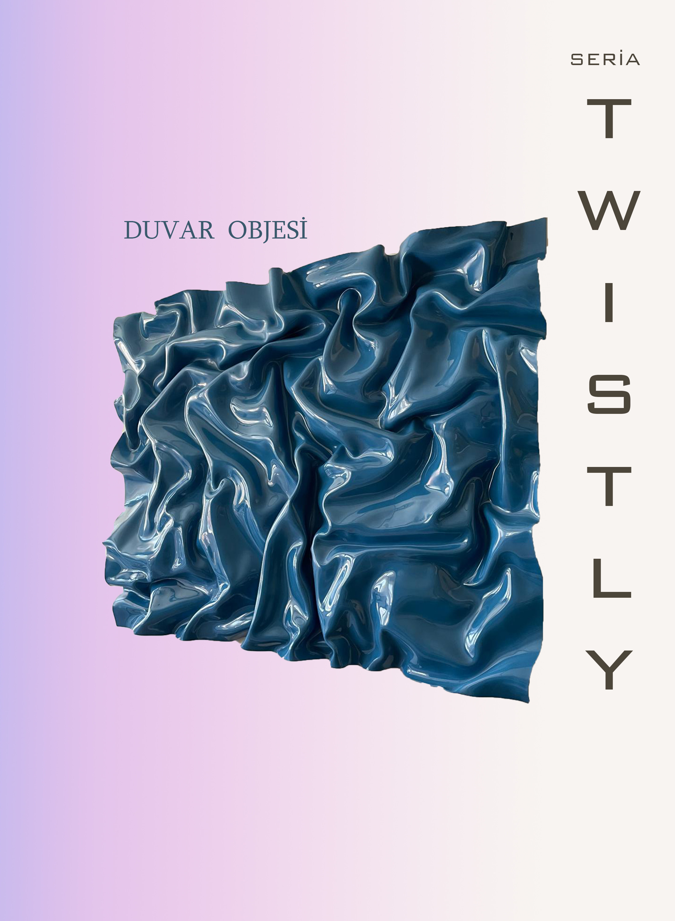 Twistly Cosmo Crinkly Parlak Kıvrımlı Modern Tablo Sanatı Duvar Dekorasyon Kaba
