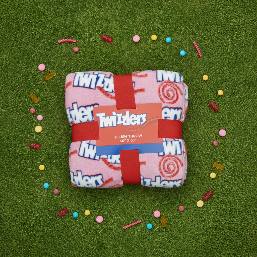 🥨 Twizzlers Pink Logo Plush Throw Blanket