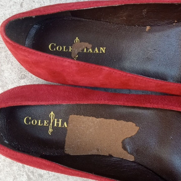 Thumbnail: Cole Haan Red Suede Ballet Flat Shoes
