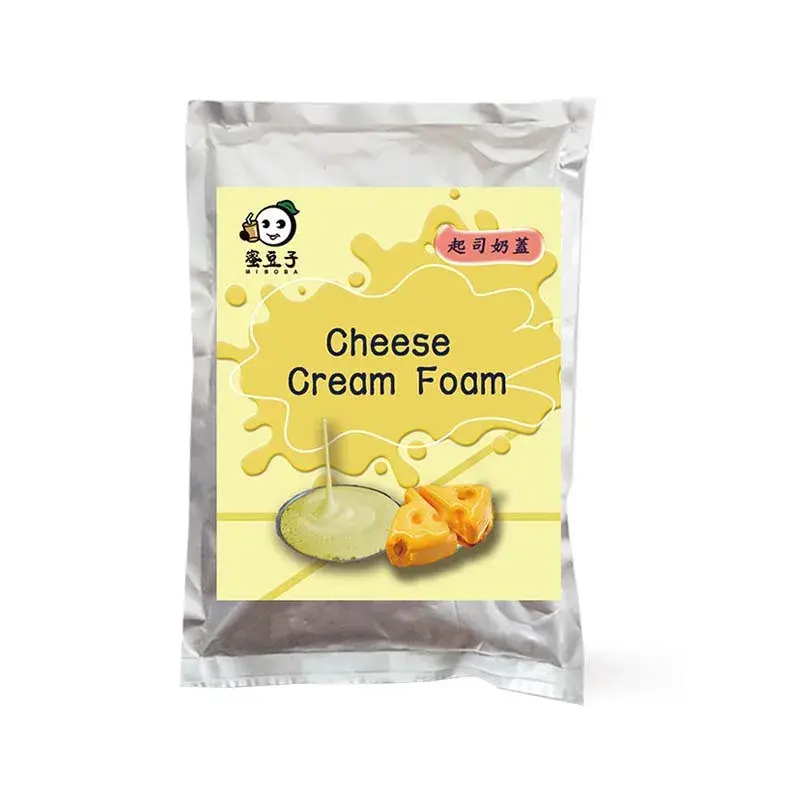 蜜豆子 MIT台灣製 起司奶蓋粉 Cheese Foam Topping Powder - 常溫水冰水即可打發，口感濃郁順口，搭配不同濃縮汁、風味粉還可創造多種風味，百搭飲品及創意冰品。歡迎來電諮詢領取樣品。