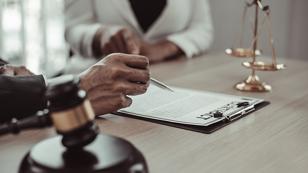 Gavel with notepad
