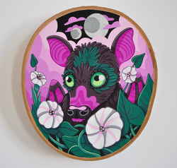 "Bat and Moonflowers"