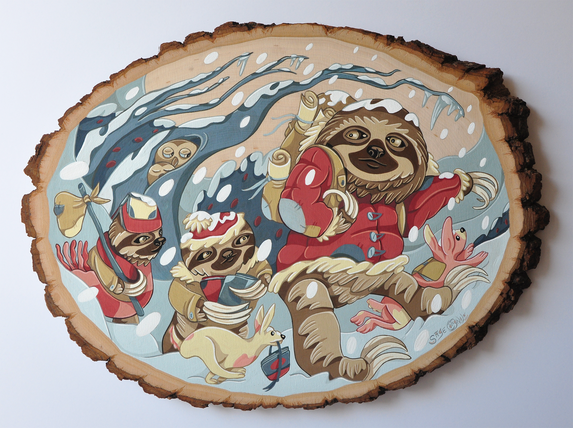 "Sloth Procession" Painting