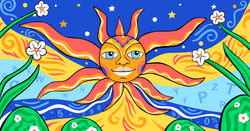 Early Mural Design for PS 62 Elementary School in Brooklyn, NY.