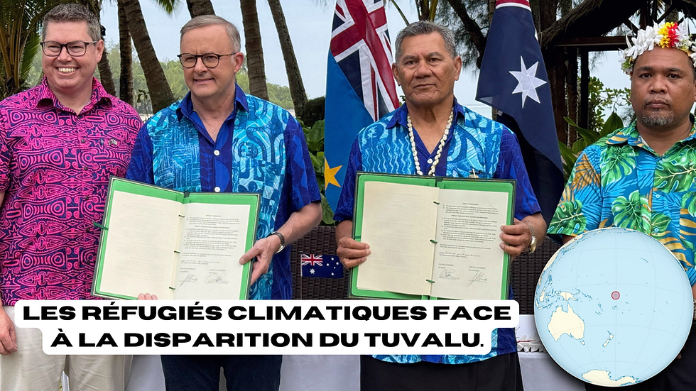 Les réfugiés climatiques face à la disparition du Tuvalu.