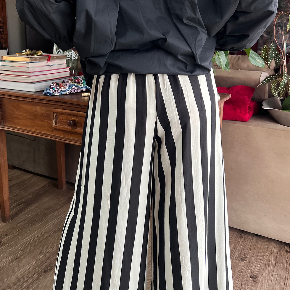 Miniatura: calça pantalona p&b