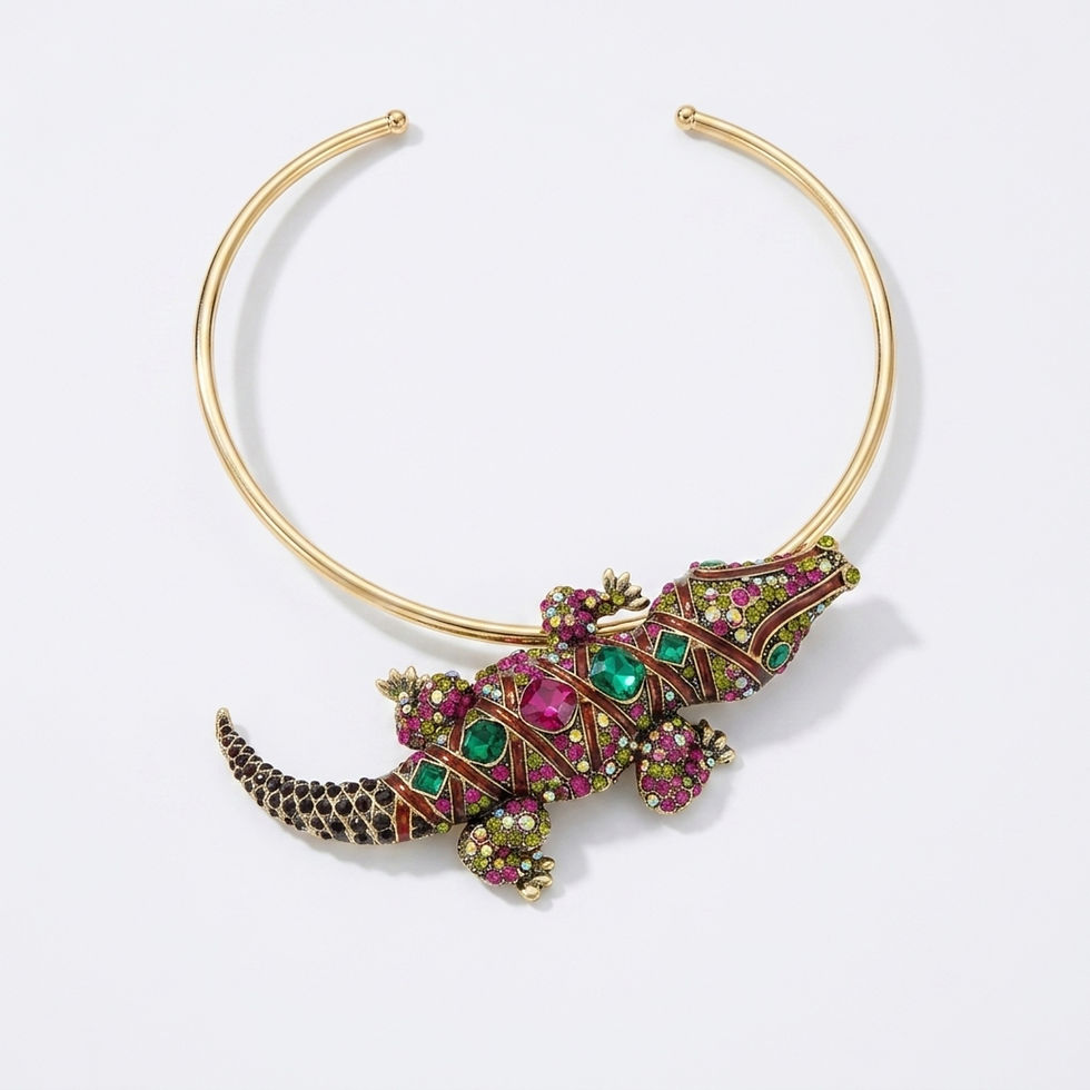 Miniatura: choker jacaré