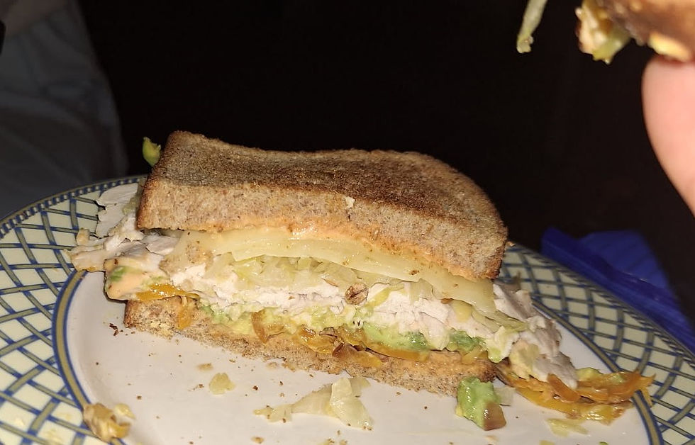 cross-section of turkey reuben