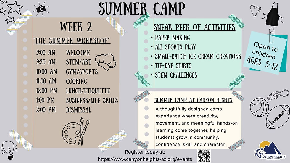 Summer Camp Week 2  (June 8-12)