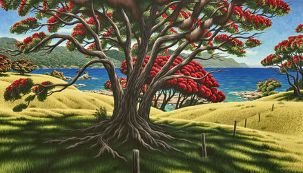 Old Man Pohutukawa Lottin Point - Tony Ogle