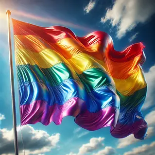DALL·E 2024-07-30 17.50.57 - A highly realistic image of the LGBTQIA+ flag. The flag is vi