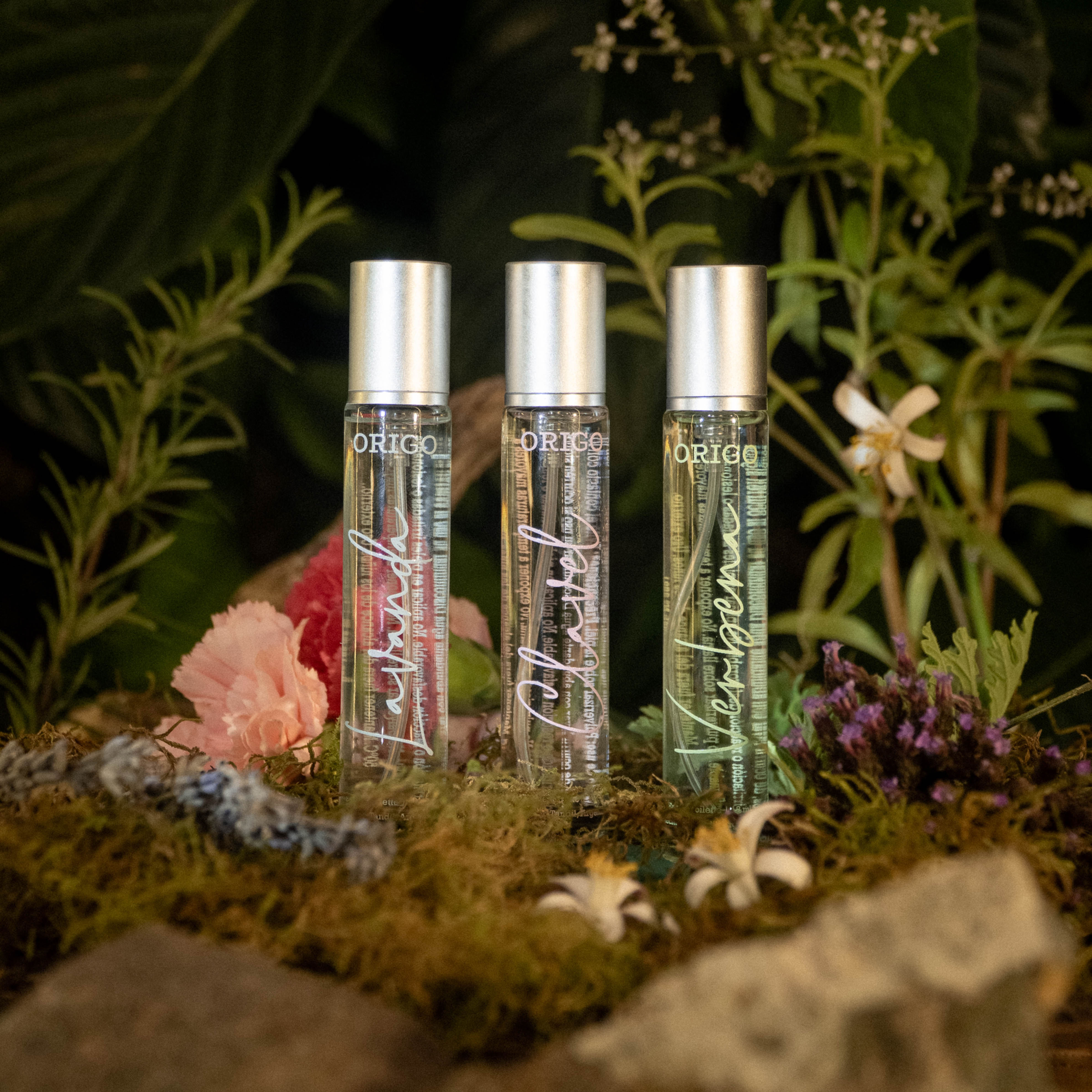 Set 3 perfumes de cartera (clavel, lavanda y verbena)
