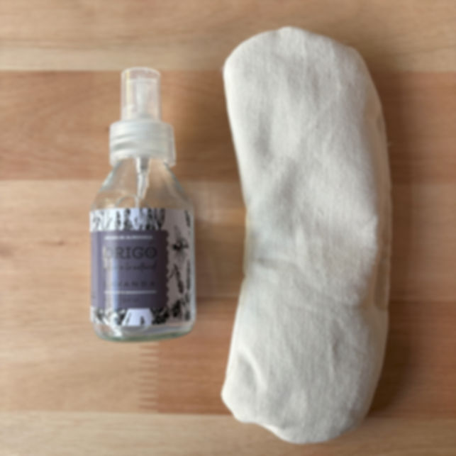Kit 1 almohadilla ocular semillas y lavanda + 1 bruma de almohada lavanda