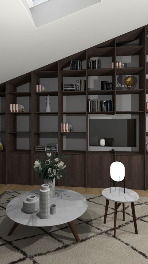 salon design intemporel cosy tendance architecture intérieur veyre monton
bibliothèque sur mesure