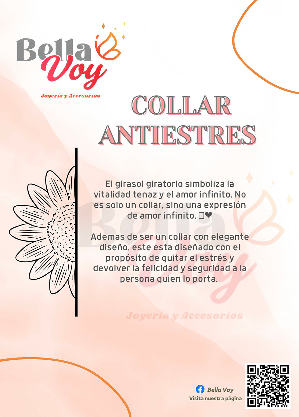 Miniatura: Collar Girasol Giratorio Antiestrés 2🌻🌀
