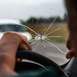 Damaged windshield