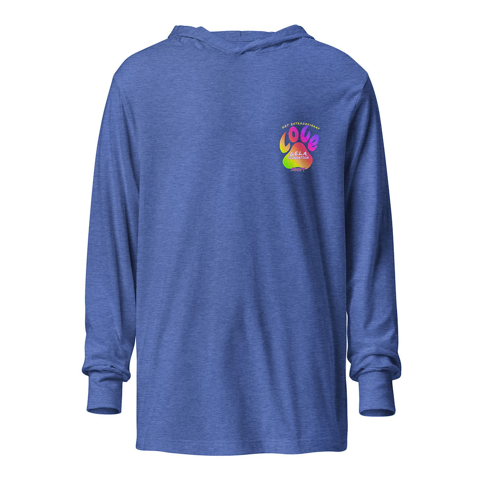 Thumbnail: Rainbow Color LOVE Paw Hooded long-sleeve tee