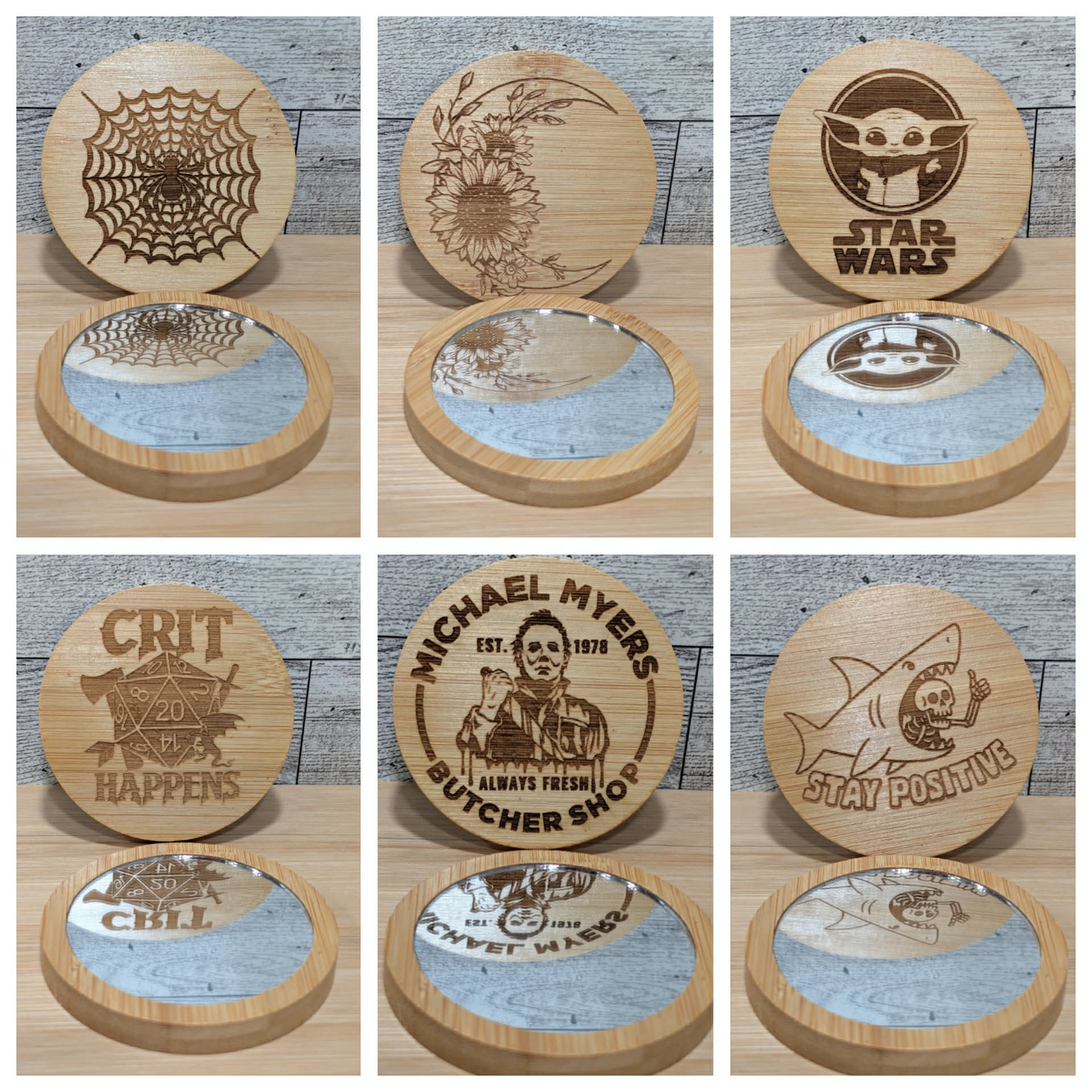 Compact Mirror with Custom Laser Engraving