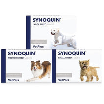 SYNOQUIN joint supplement boxes for small, medium and large breed dogs