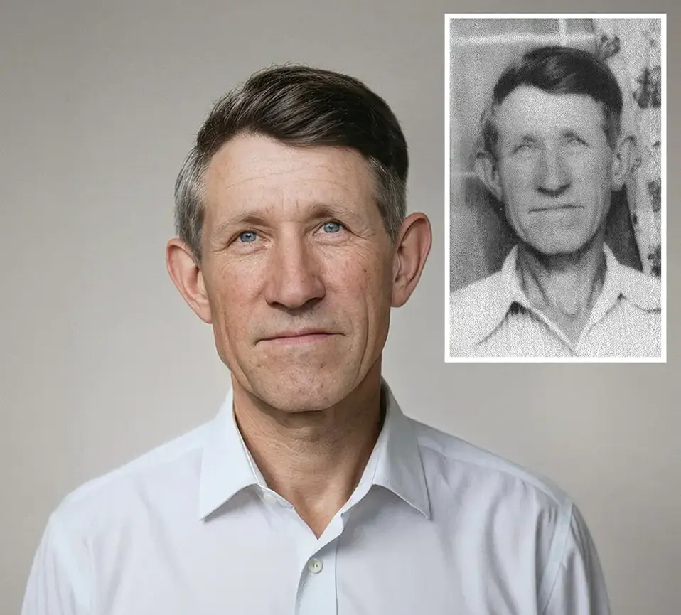 ретуш і відновлення старої фотографії з подряпинами