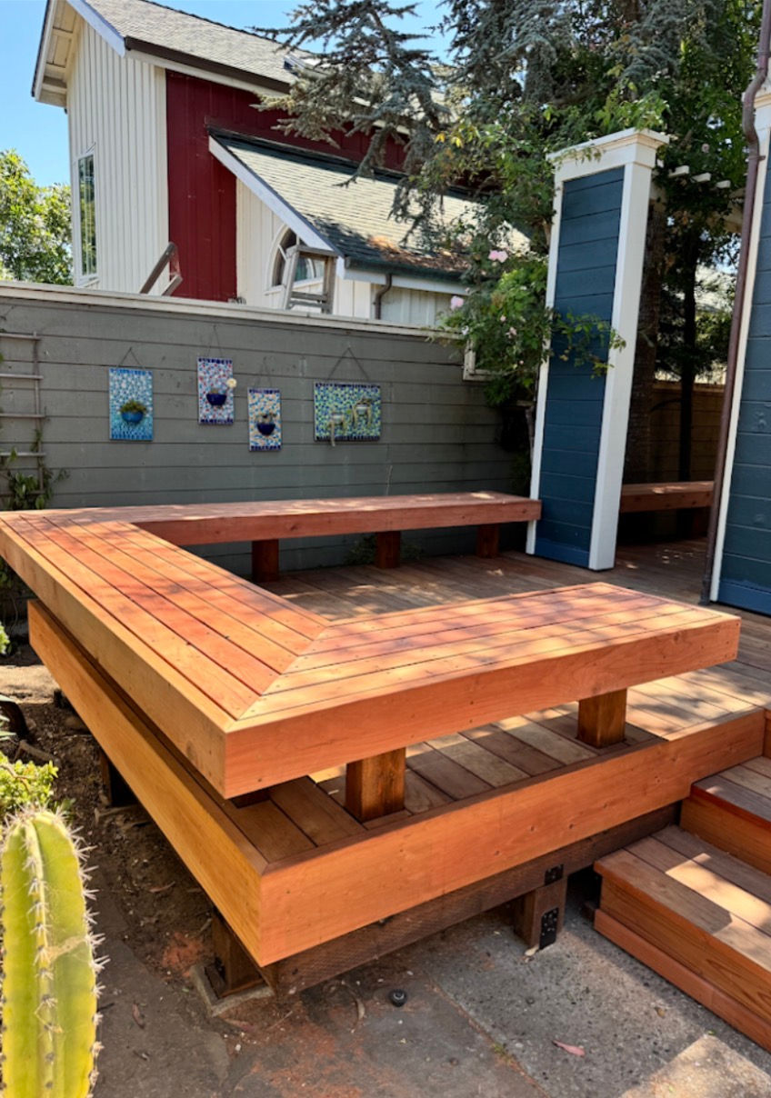 Deck and custom bench