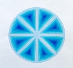 geometric painting,jessica moritz,op art painting,optical art, infinite circle,sky pies, light and space art,colorfield painting, colorfield art for sale,israeli art,tel aviv painting