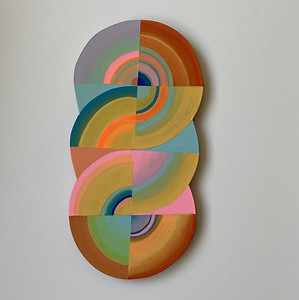 delaunay, mindfullness, color theory, light profil colors, israeli art to collect, buy israeli art, geometric painting, hard edge abstraction
