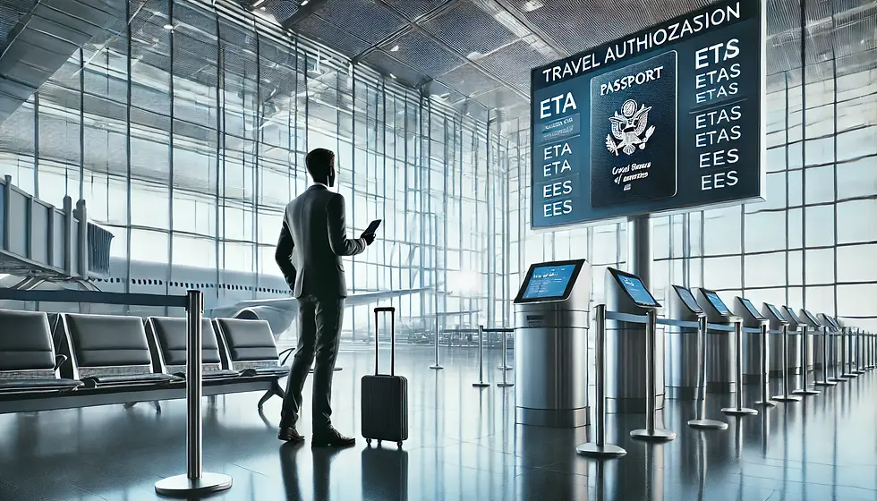 Cenário de um aeroporto e paineis
