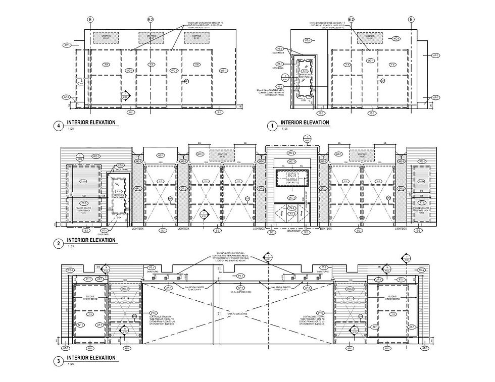 retail project - interior elevations