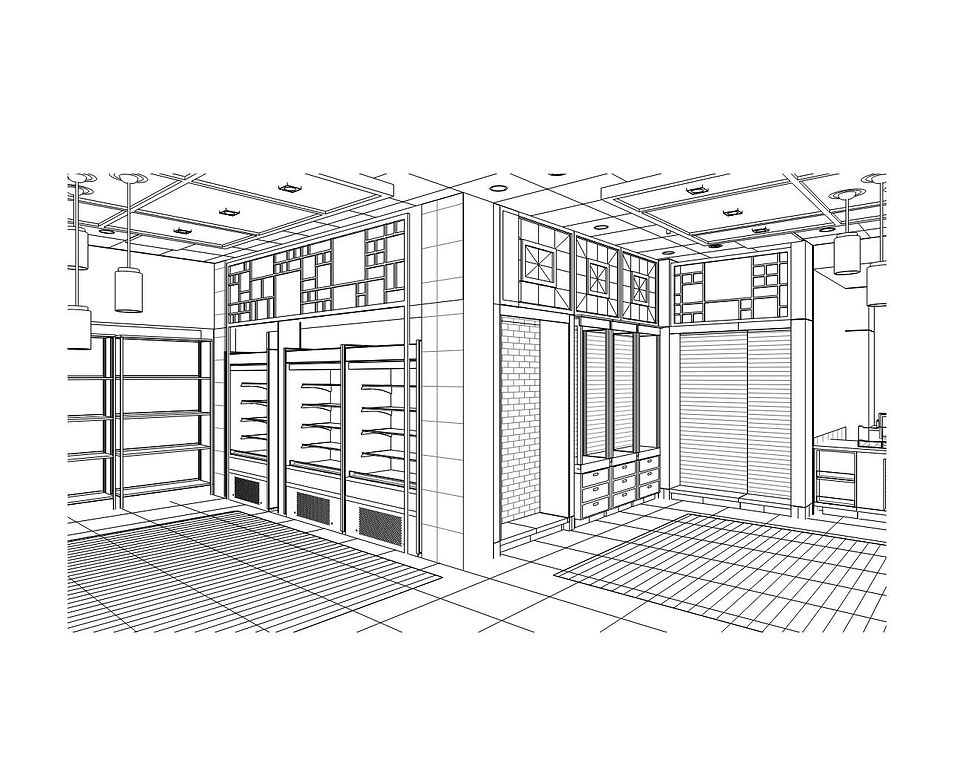 retail - interior 3d view